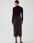 Exquise  Eco Leather Slimfit Black Skirt - Porterist 2