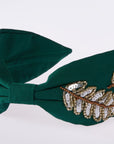 Gia Green Bead Embroidered Women Headband - Porterist 2