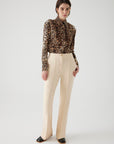 Exquise  Relaxed Fit Beige Pants - Porterist 1