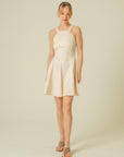 RUE Les Createurs Ecru Short Dress with Thin Straps & Pockets - Porterist 1