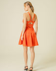 Coral Short Dress with Thin Straps & Pockets  Porterist - 2