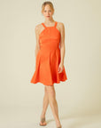 Coral Short Dress with Thin Straps & Pockets  Porterist - 3