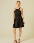 RUE Les Createurs Black Short Dress with Thin Straps & Pockets - Porterist 3