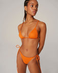 Isla Econyl® Drawstring Triangle Bikini Set Orange