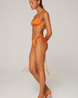 Isla Econyl® Drawstring Triangle Bikini Set Orange