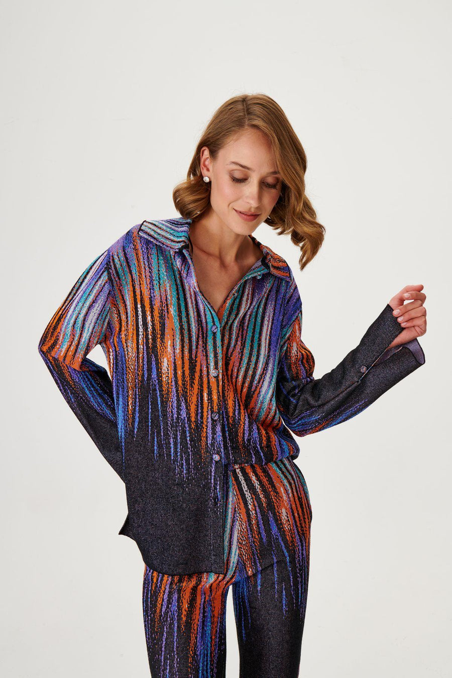 Jacquard Patterned Multi Knit Shirt Fınal Item - Porterist 2