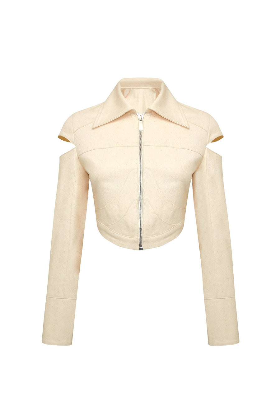 Chaby Cut Out Shoulder Ivory Jacket
