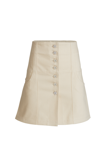 Chaby Ivory Button Detailed Mini Skirt