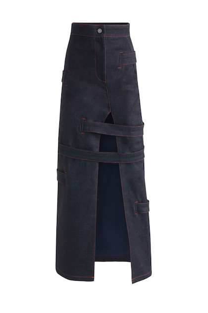 Davidson Blue Denim Maxi Skirt
