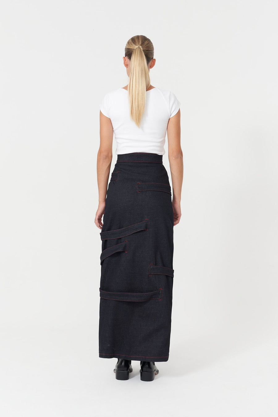 Davidson Blue Denim Maxi Skirt