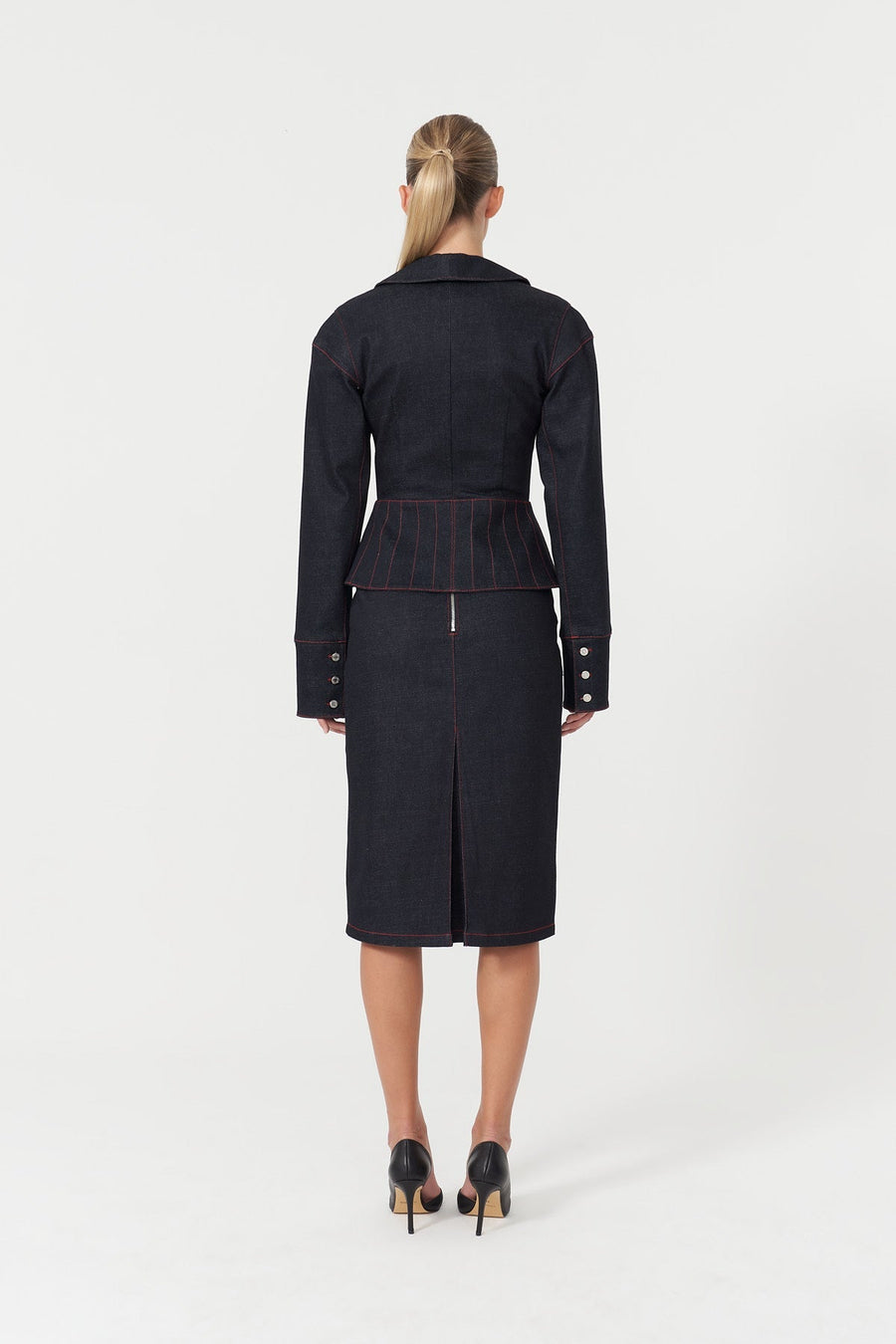 Davidson Blue Denim Pencil Skirt