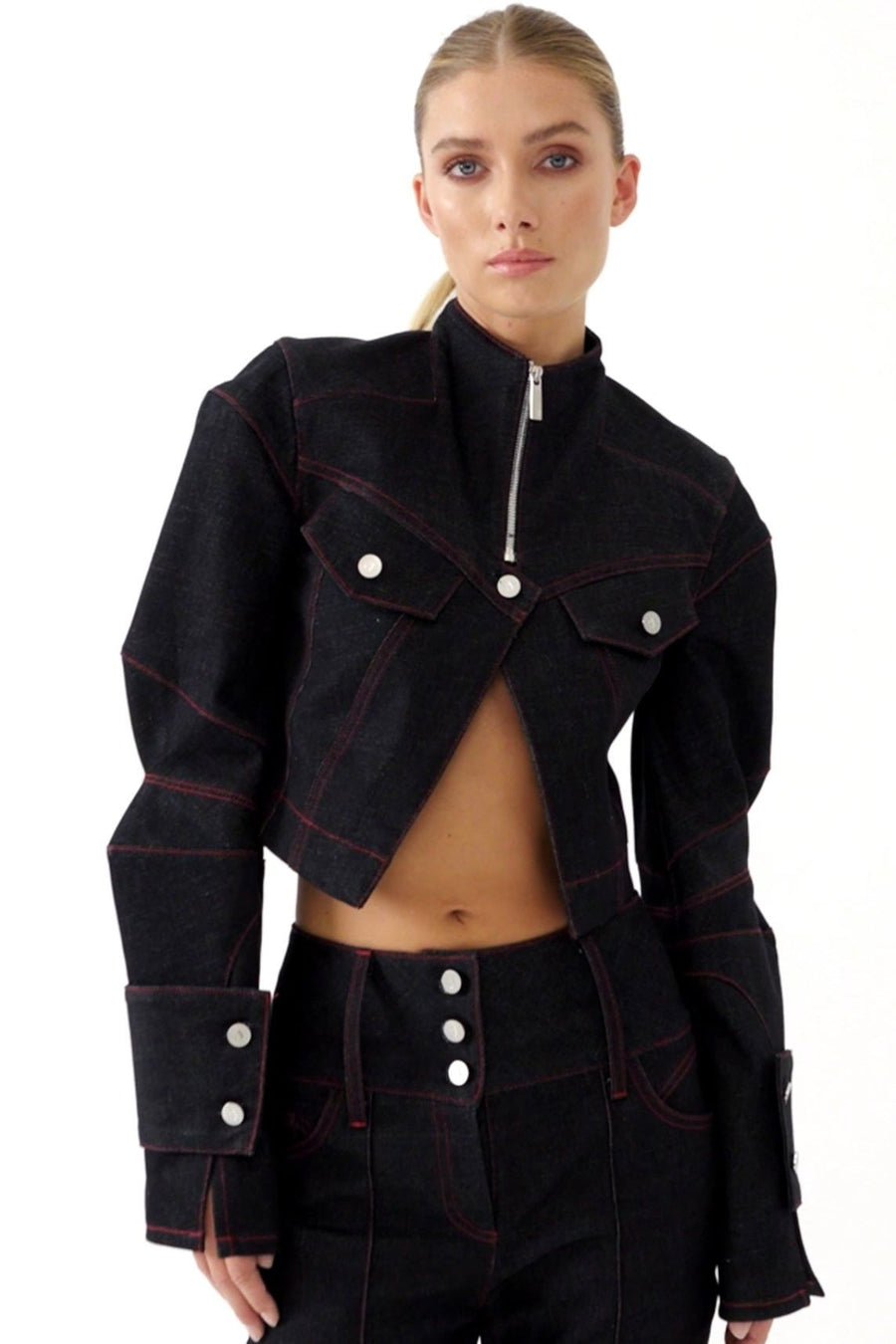 Davidson Cropped Blue Denim Jacket