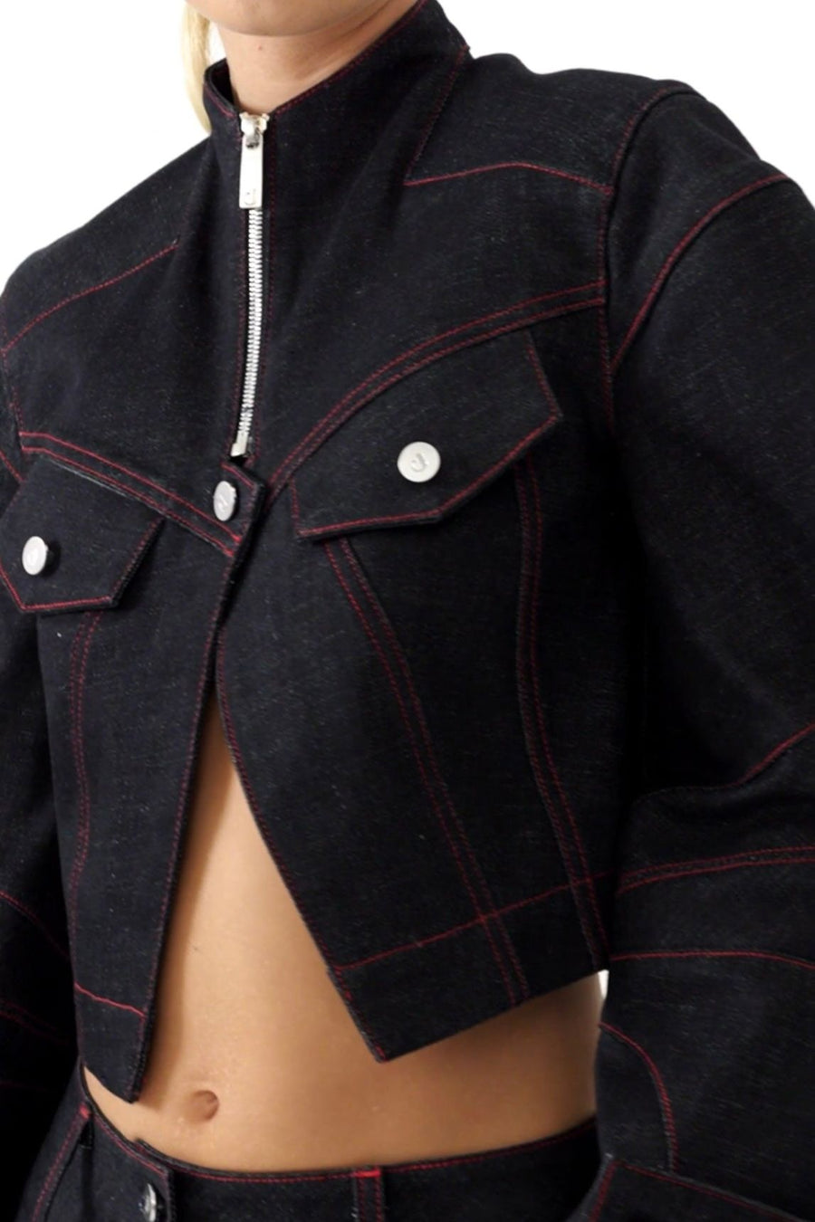 Davidson Cropped Blue Denim Jacket