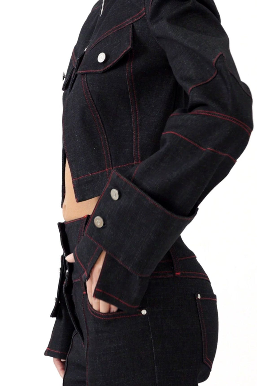 Davidson Cropped Blue Denim Jacket