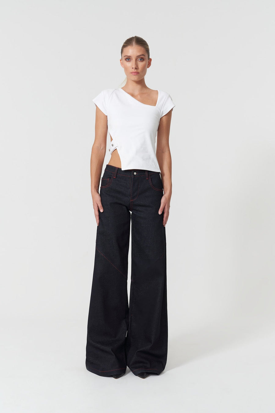 Davidson Wide Leg Blue Pants