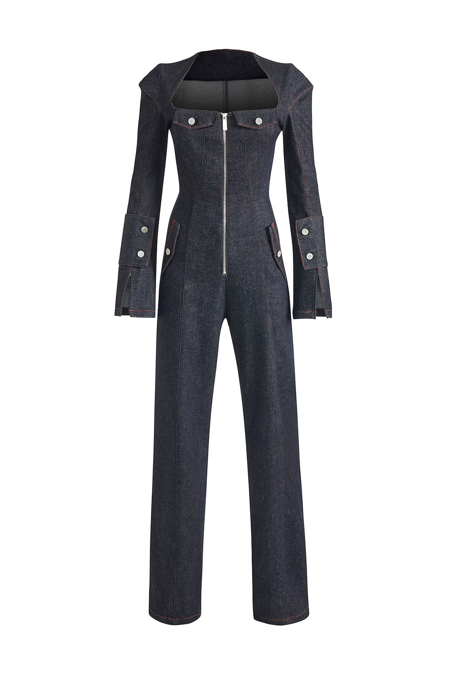 Harvey Denim Long Sleeve Jumpsuit