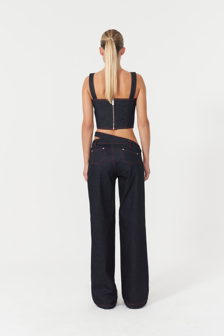 Harvey Sleeveless Denim Crop Top