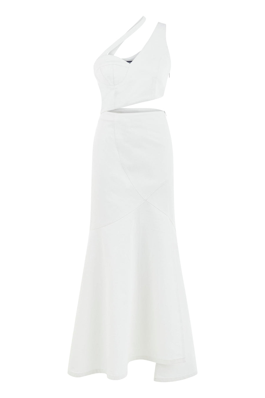 Ron Cut Out Long White Dress