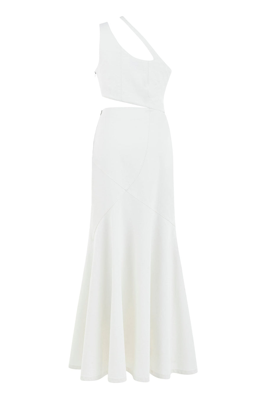 Ron Cut Out Long White Dress