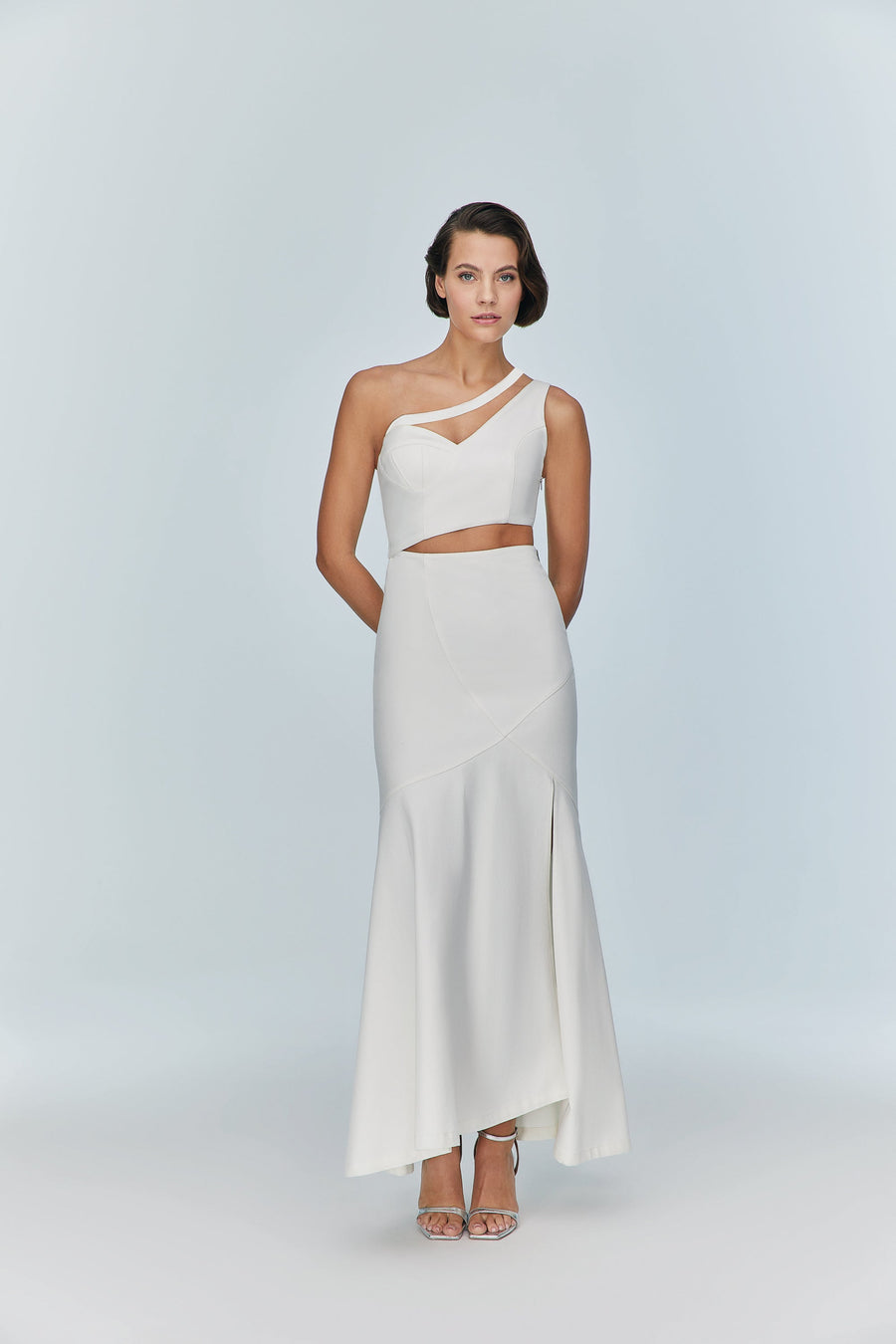Ron Cut Out Long White Dress