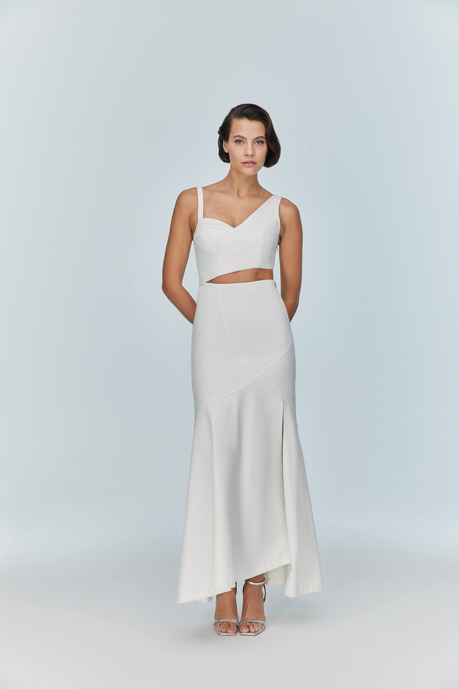 Ron Cut Out Long White Dress