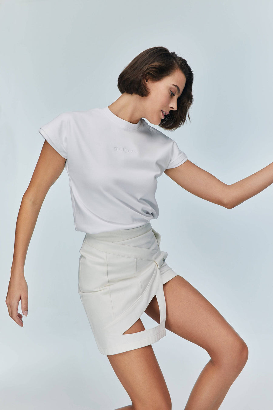 Ron Eye Mini White Skirt