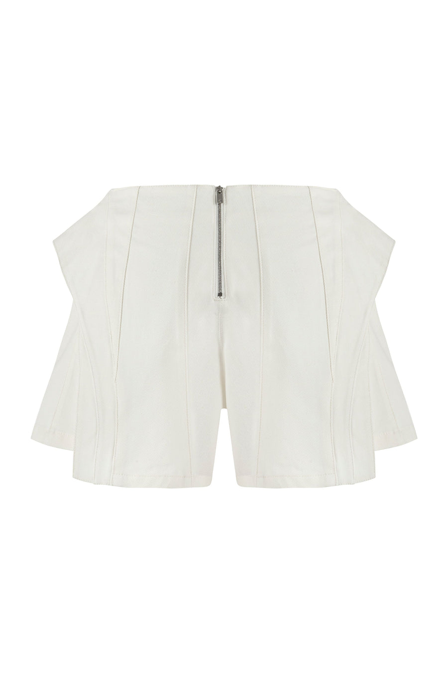 Ron Zippered Mini White Short