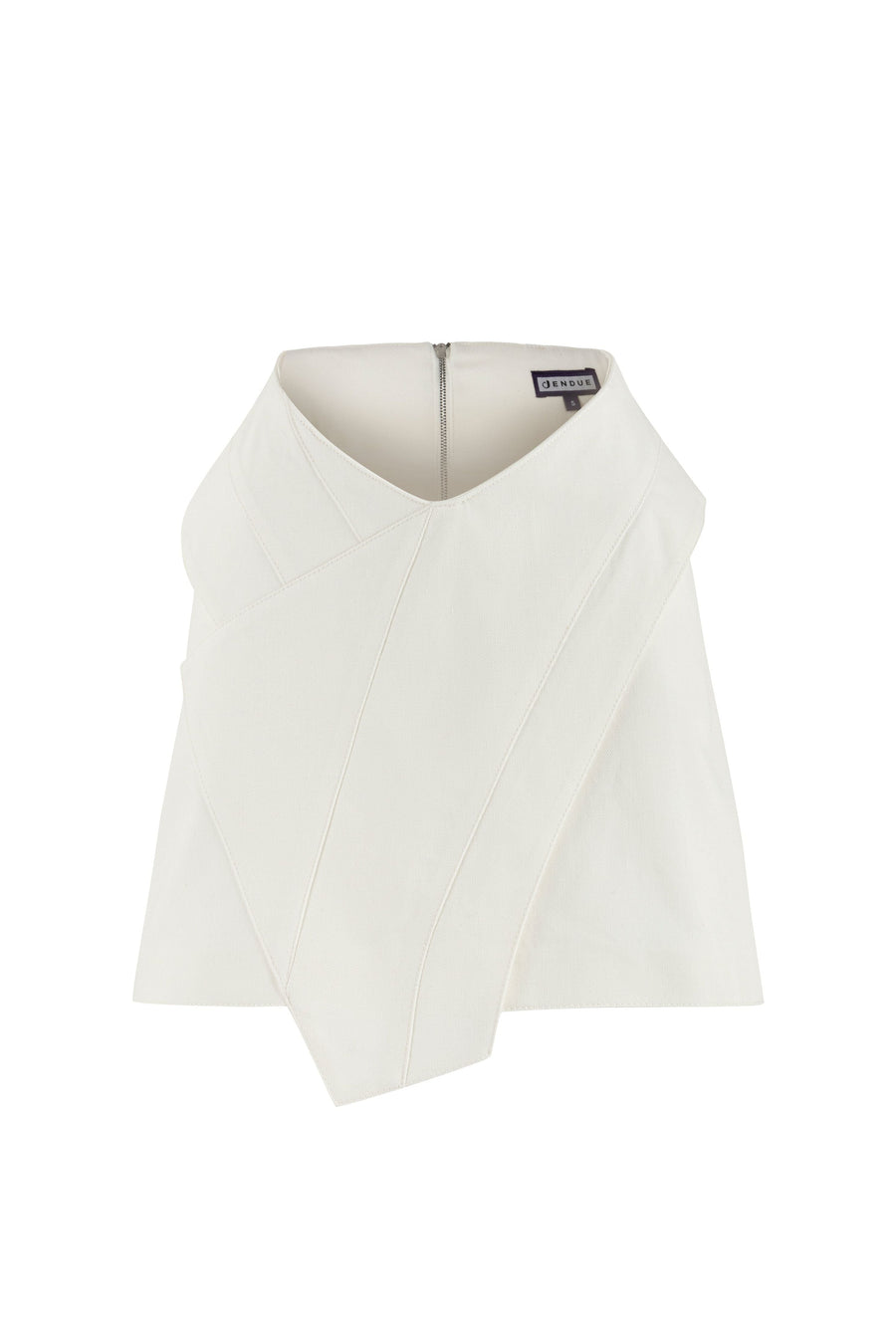 Ron Zippered Mini White Skirt