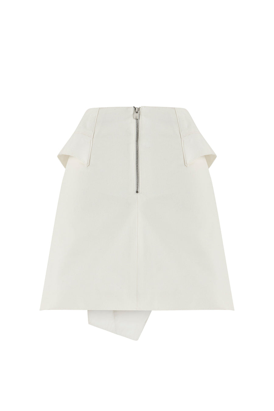 Ron Zippered Mini White Skirt