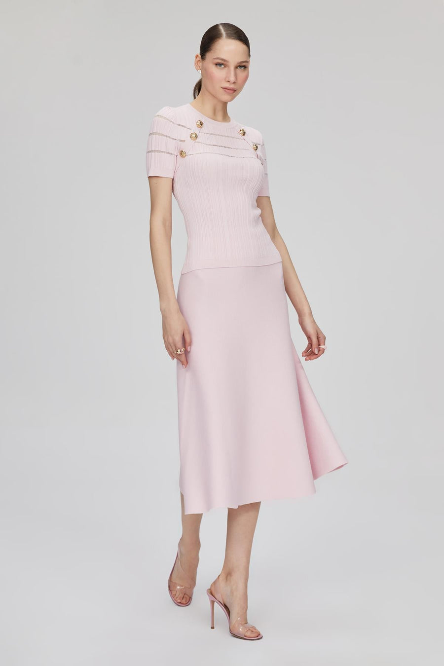 Flared Midi Pink Skirt | Porterist