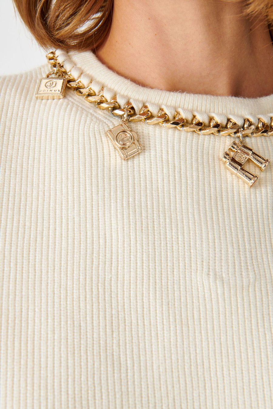 Knitwear Sweater With Handcrafted Accessory Details