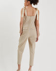 Silk Tie Ruffled Jumpsuit