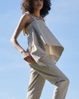 Silk Tie Ruffled Jumpsuit