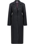 June Faux Leather Black Trench Coat