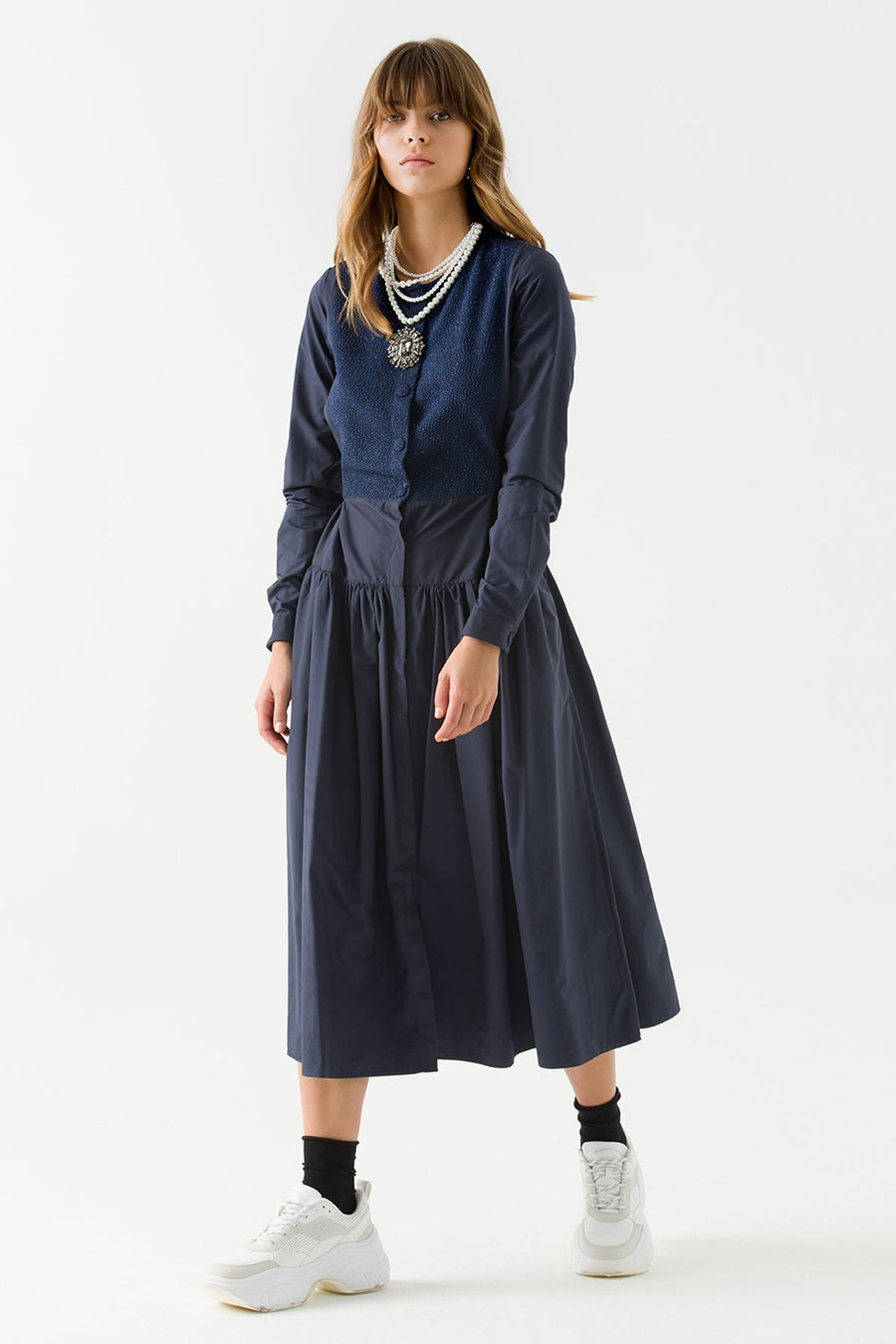 Parachute Dress with Buttons on the Front