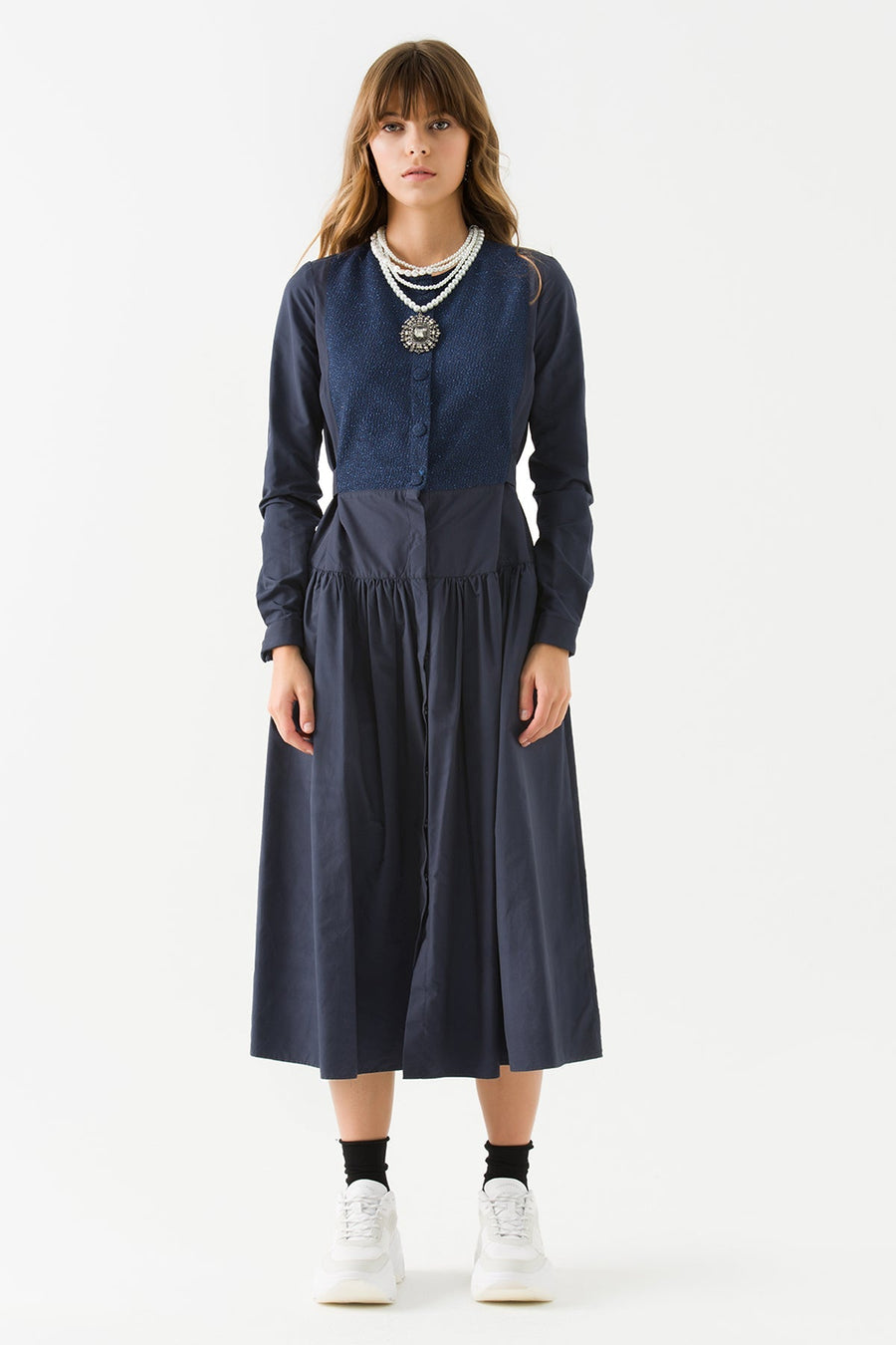 Parachute Dress with Buttons on the Front