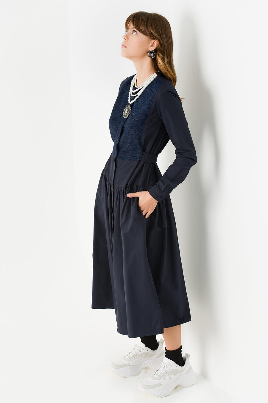 Parachute Dress with Buttons on the Front