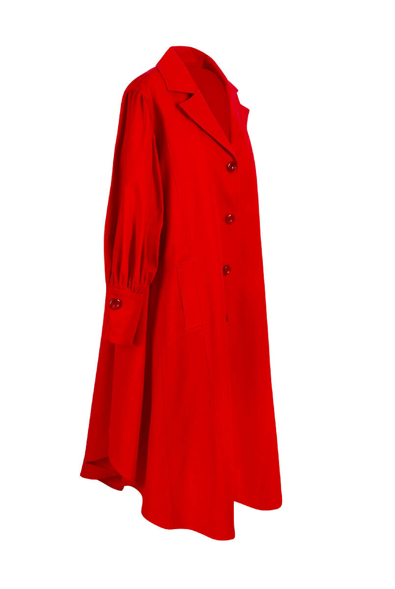 Red Balloon Sleeve Trench Coat