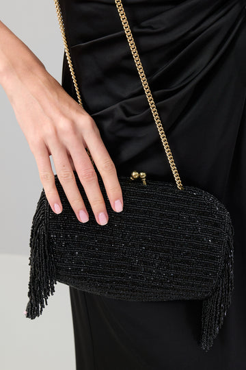 Black Bag with Gold Chain