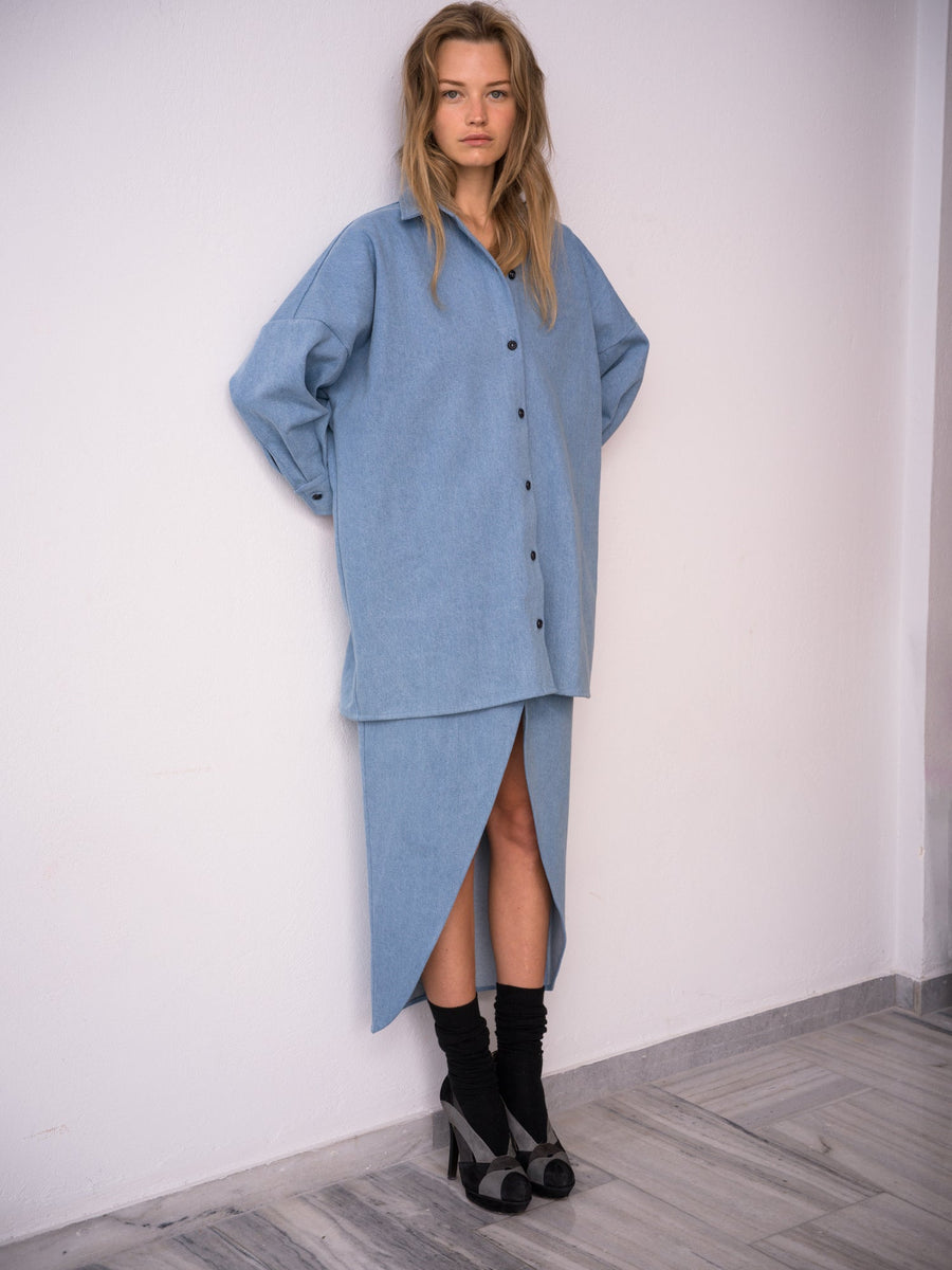 Denim Skirt Light Blue