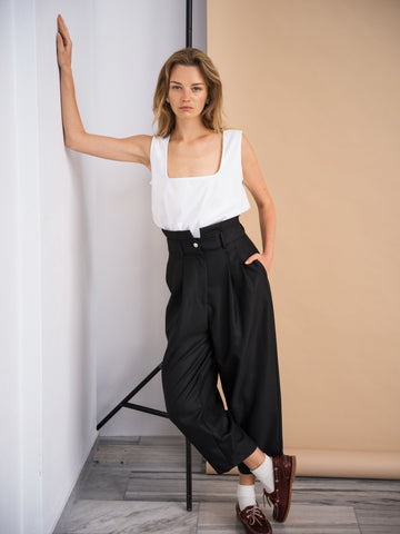 Ribbed Square Blouse