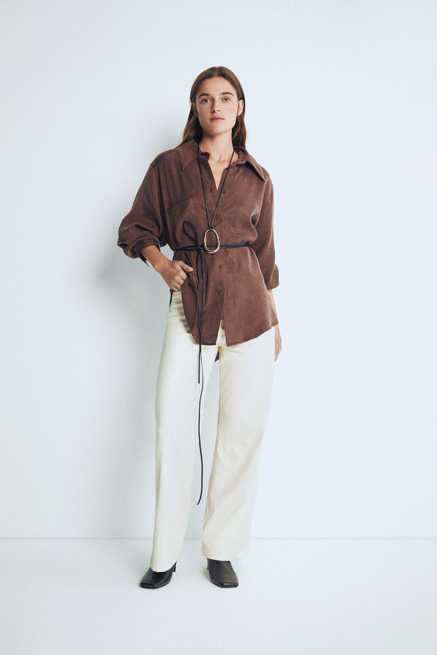 Kai Oversize Brown Shirt - Porterist 3