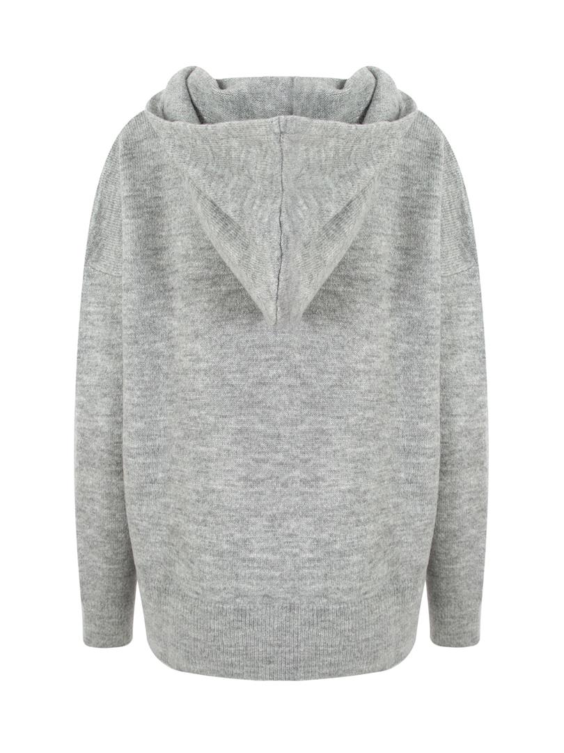 Hooded Knitwear Sweater - Grey