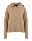 Hooded Knitwear Sweater - Brown