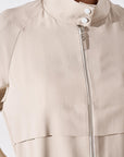 Neckband Jacket Stone with Zipper Closure - Porterist