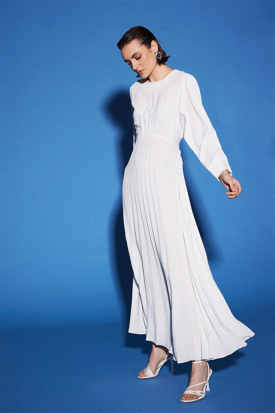 Kenz Soleil Pleated Dress Ecru Fınal Item - Porterist 4