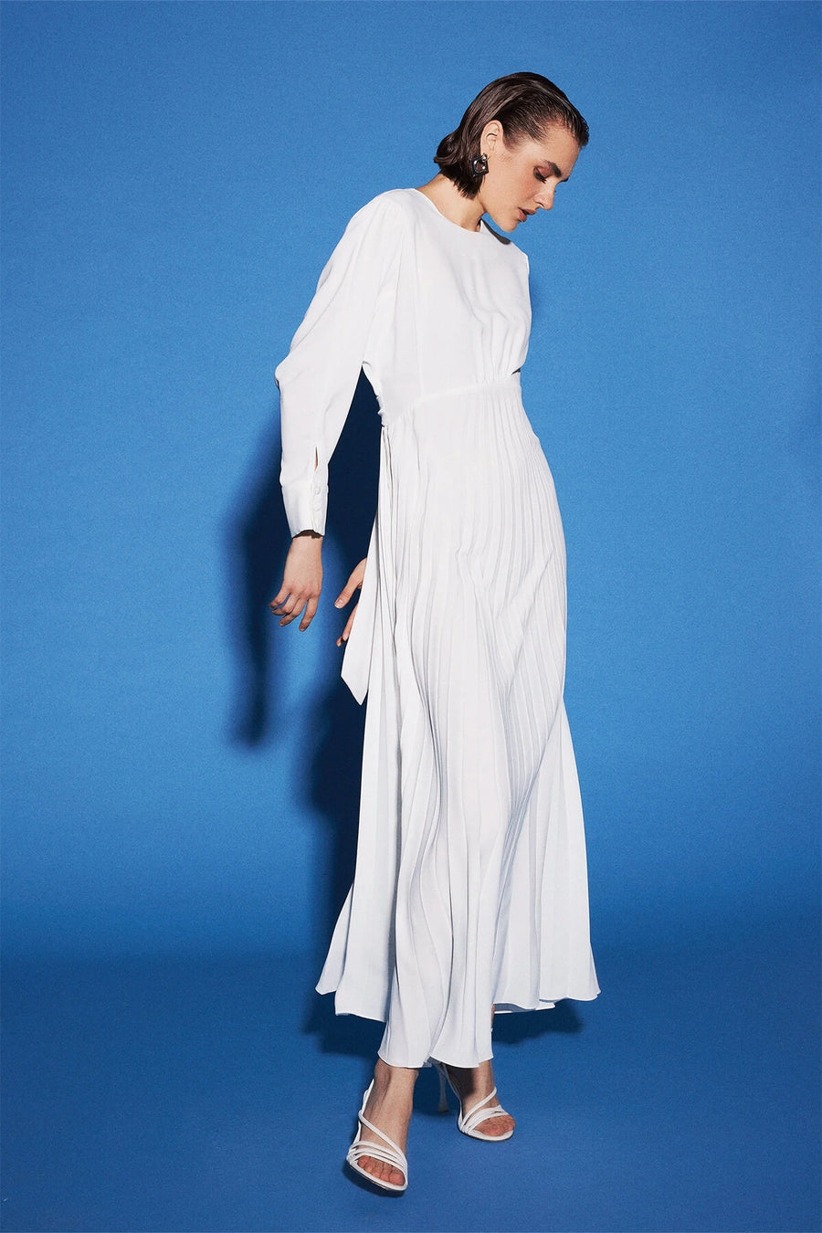 Kenz Soleil Pleated Dress Ecru Fınal Item - Porterist 3