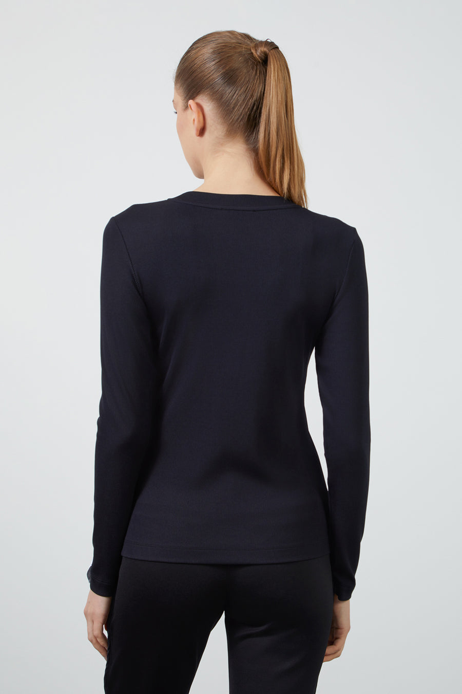 Sleeve End Label Detailed Collar Black Blouse With Stone Fınal Item - Porterist 4