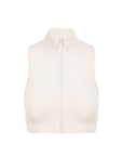 Cream Zipper Detail Mock Neck Short Blouse | Porterist