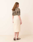 Double-breasted Waist Tie Skirt Natural